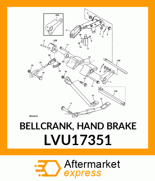 BELLCRANK, HAND BRAKE LVU17351