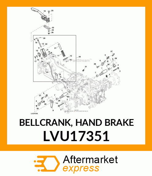 BELLCRANK, HAND BRAKE LVU17351