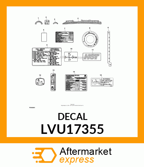 LABEL, SERVICE FILL QTY, 2X20 LVU17355