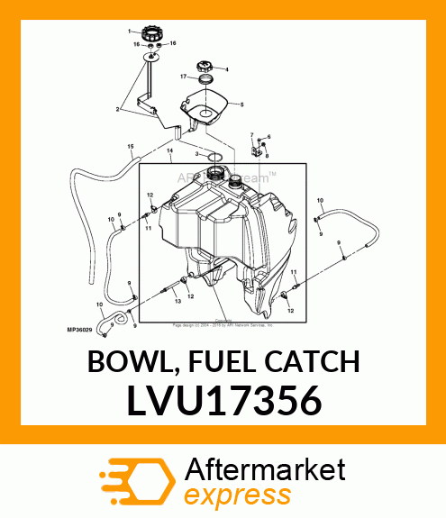 BOWL, FUEL CATCH LVU17356