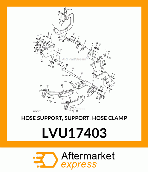 HOSE SUPPORT, SUPPORT, HOSE CLAMP LVU17403