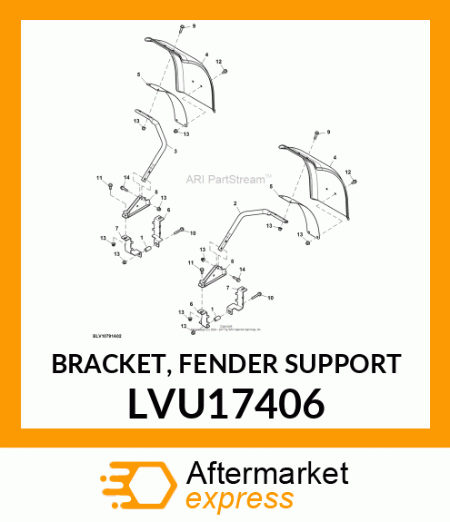 BRACKET, FENDER SUPPORT LVU17406