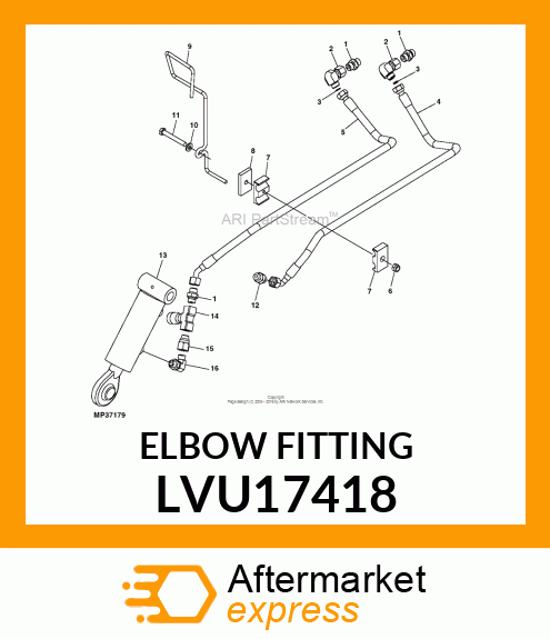 FITTING, HYDRAULIC, 90 DEGREE LVU17418