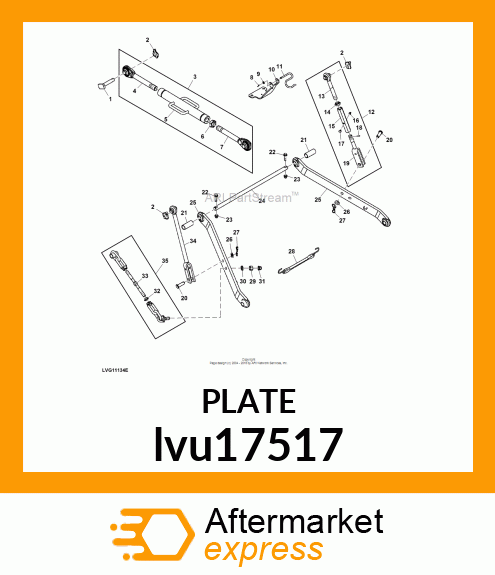 COLLAR LOCK, CENTER LINK lvu17517