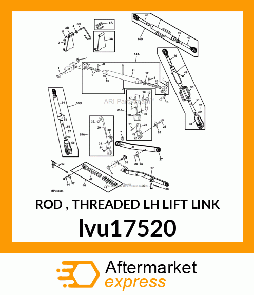 ROD , THREADED LH LIFT LINK lvu17520