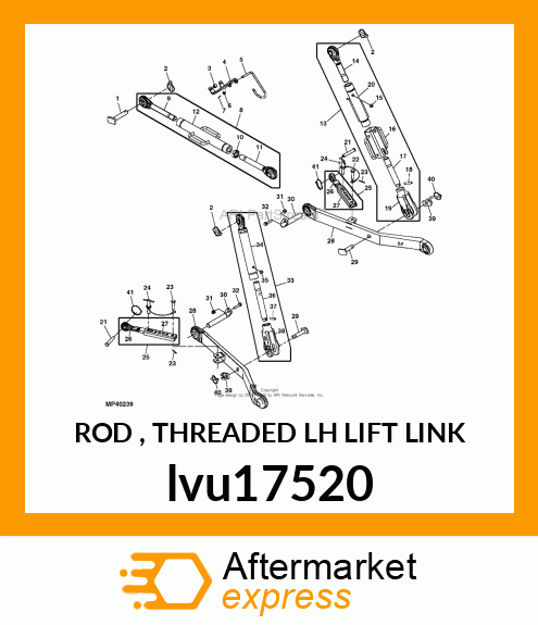 ROD , THREADED LH LIFT LINK lvu17520