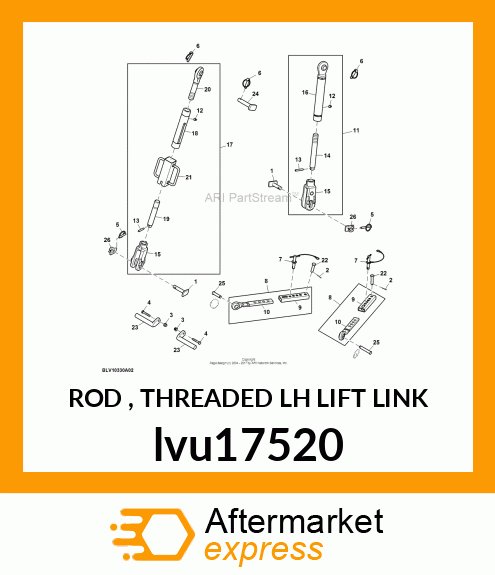 ROD , THREADED LH LIFT LINK lvu17520