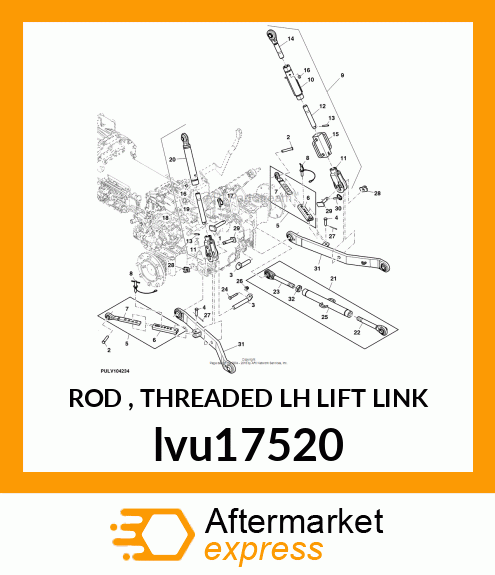 ROD , THREADED LH LIFT LINK lvu17520