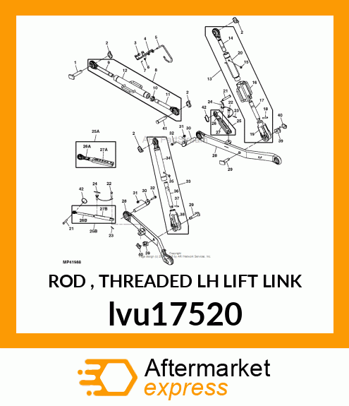 ROD , THREADED LH LIFT LINK lvu17520