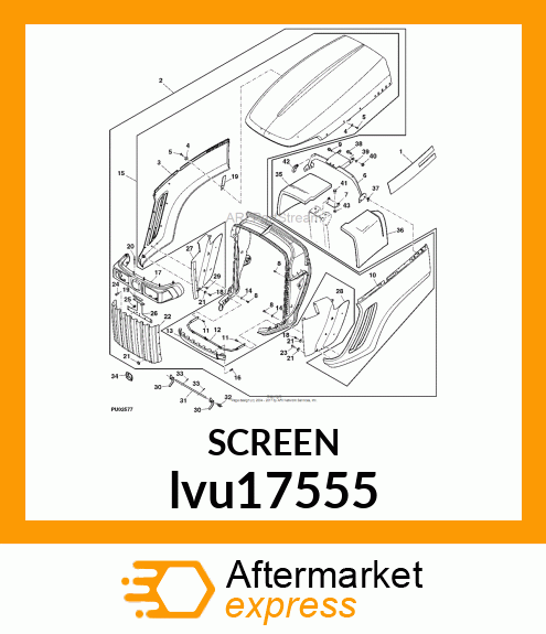 SCREEN, GRILL, CENTER, 31 lvu17555