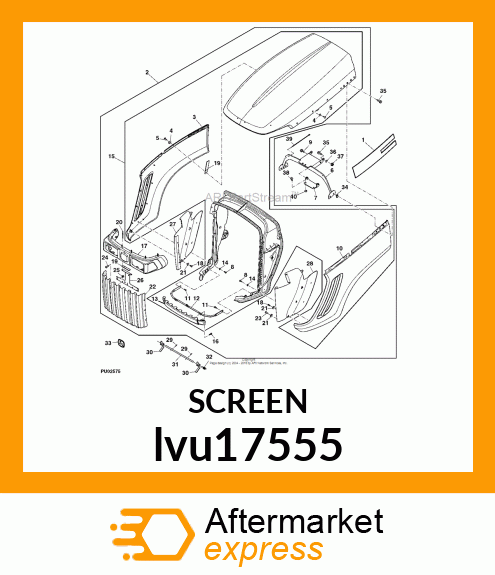 SCREEN, GRILL, CENTER, 31 lvu17555