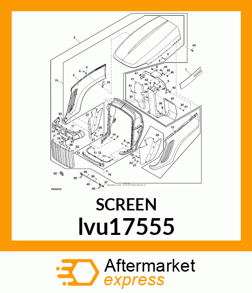 SCREEN, GRILL, CENTER, 31 lvu17555