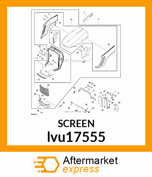 SCREEN, GRILL, CENTER, 31 lvu17555