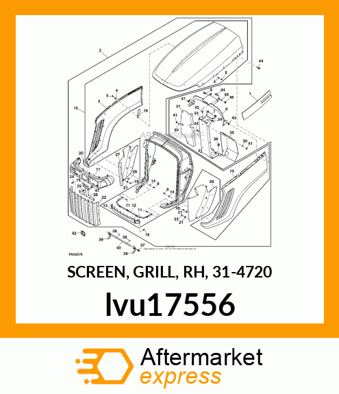 SCREEN, GRILL, RH, 31 lvu17556