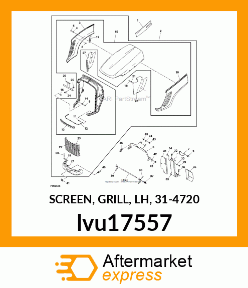 SCREEN, GRILL, LH, 31 lvu17557