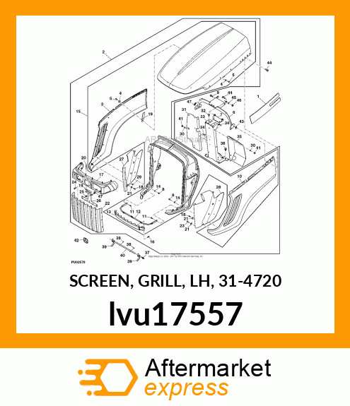 SCREEN, GRILL, LH, 31 lvu17557