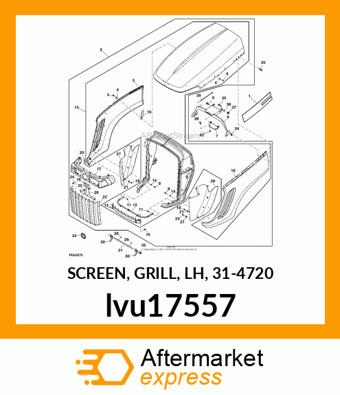 SCREEN, GRILL, LH, 31 lvu17557