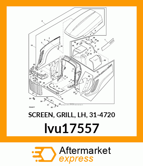 SCREEN, GRILL, LH, 31 lvu17557