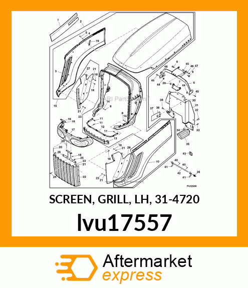 SCREEN, GRILL, LH, 31 lvu17557