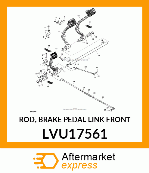 ROD, BRAKE PEDAL LINK FRONT LVU17561