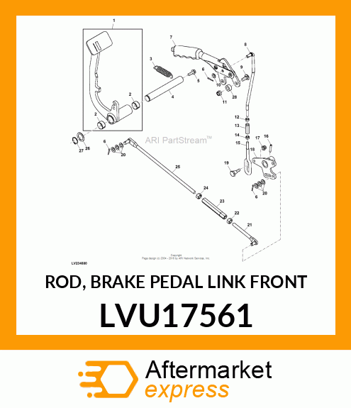 ROD, BRAKE PEDAL LINK FRONT LVU17561