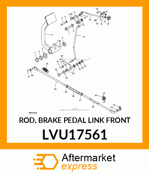 ROD, BRAKE PEDAL LINK FRONT LVU17561