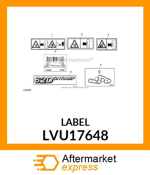 LABEL, DRIVE OVER 62" LVU17648