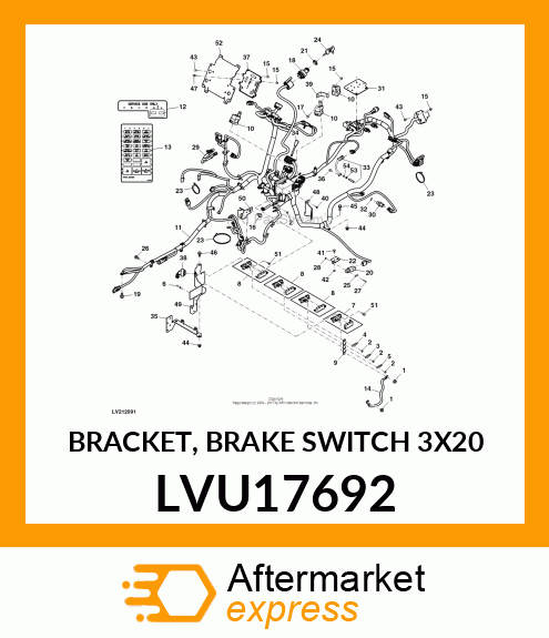 BRACKET, BRAKE SWITCH 3X20 LVU17692