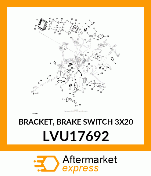 BRACKET, BRAKE SWITCH 3X20 LVU17692