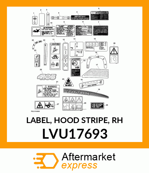 LABEL, HOOD STRIPE, RH LVU17693