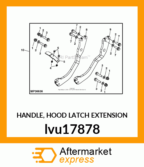 HANDLE, HOOD LATCH EXTENSION lvu17878