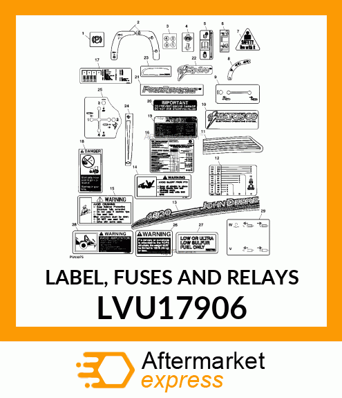 LABEL, FUSES AND RELAYS LVU17906