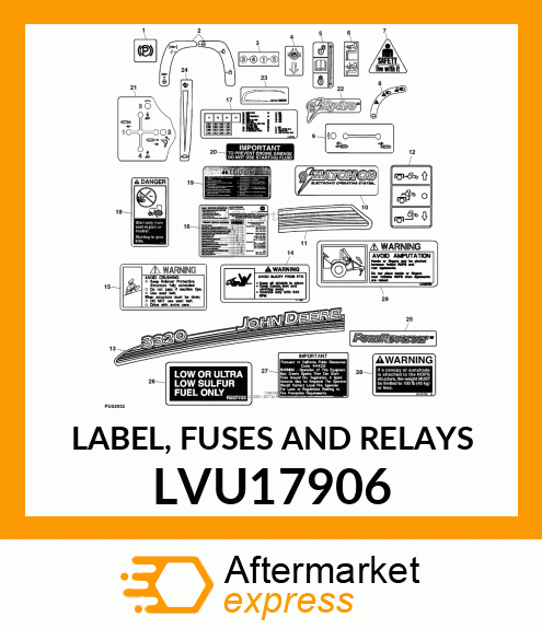 LABEL, FUSES AND RELAYS LVU17906