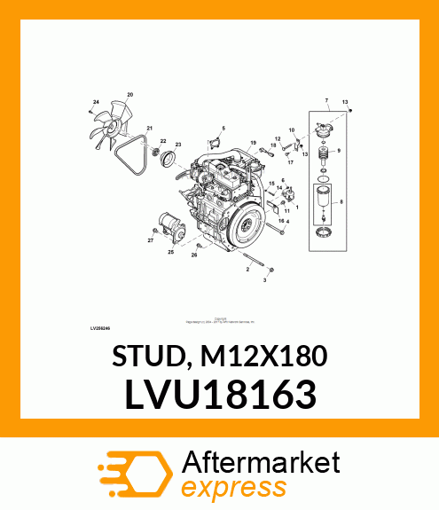 STUD, M12X180 LVU18163