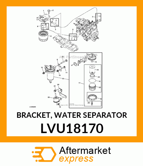 BRACKET, WATER SEPARATOR LVU18170