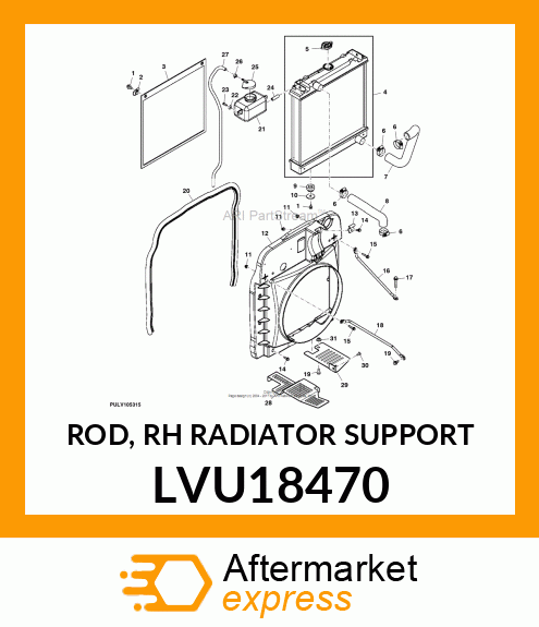 ROD, RH RADIATOR SUPPORT LVU18470