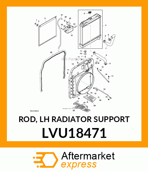 ROD, LH RADIATOR SUPPORT LVU18471