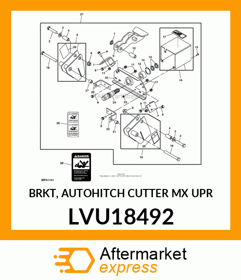 BRKT, AUTOHITCH CUTTER MX UPR LVU18492