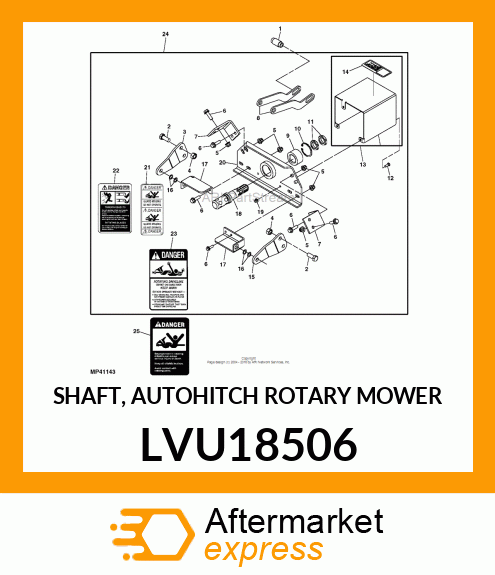 SHAFT, AUTOHITCH ROTARY MOWER LVU18506