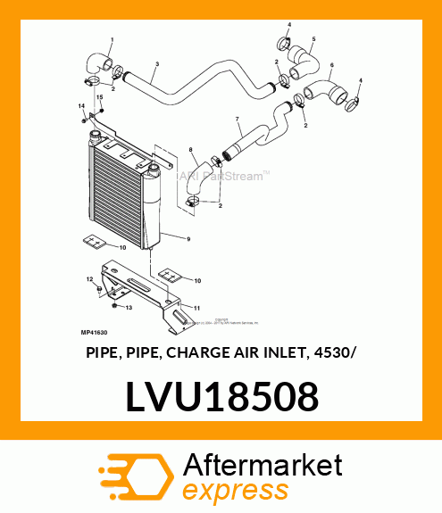 PIPE, PIPE, CHARGE AIR INLET, 4530/ LVU18508