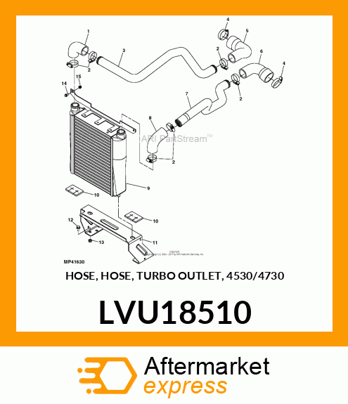 HOSE, HOSE, TURBO OUTLET, 4530/4730 LVU18510