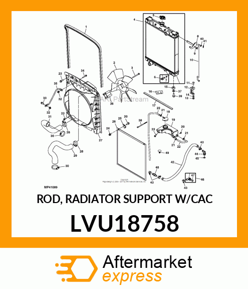 ROD, RADIATOR SUPPORT W/CAC LVU18758