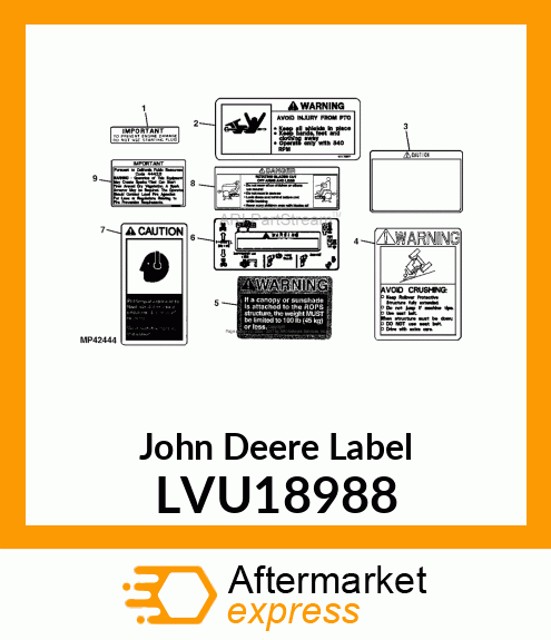 LABEL, FOLDING ROPS LVU18988