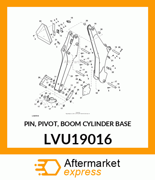 PIN, PIVOT, BOOM CYLINDER BASE LVU19016