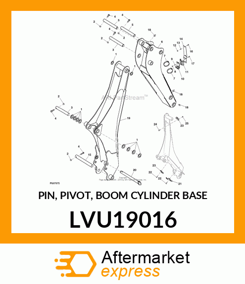 PIN, PIVOT, BOOM CYLINDER BASE LVU19016