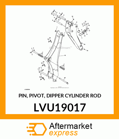 PIN, PIVOT, DIPPER CYLINDER ROD LVU19017