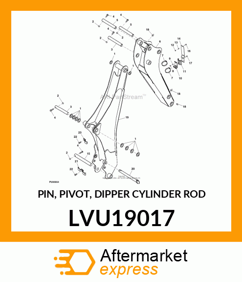 PIN, PIVOT, DIPPER CYLINDER ROD LVU19017