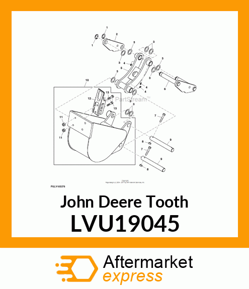 TOOTH, BUCKET, BOLT LVU19045