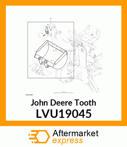 TOOTH, BUCKET, BOLT LVU19045