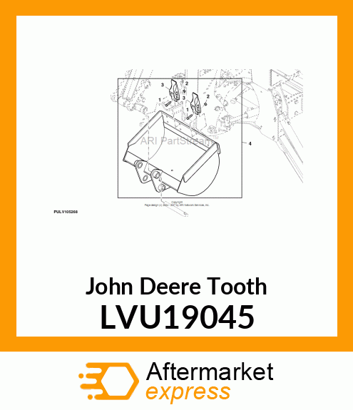 TOOTH, BUCKET, BOLT LVU19045